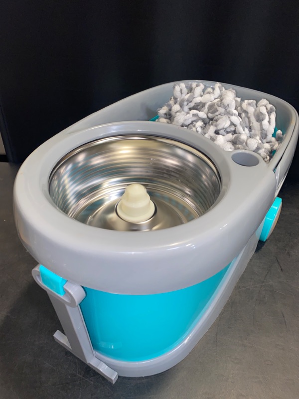 Photo 2 of Spotzero by Milton Prime Spin Mop | Portable Mop Bucket with Wringer on Wheels | 360º Spin Mop and Bucket System with MicroFiber Technology | Height Adjustable Handle | Kitchen Mop Floor Cleaning
