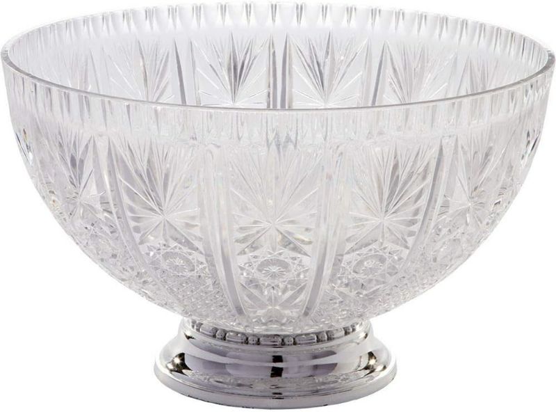 Photo 1 of Christmas Holiday Party Serveware; Clear Plastic Crystal Cut Punch Bowl
