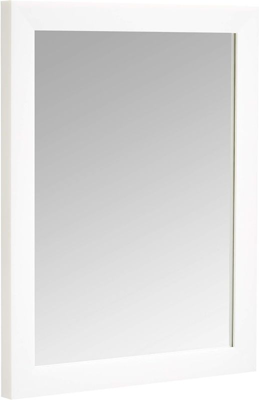 Photo 1 of Amazon Basics Rectangular Wall Mount Mirror 16" x 20", Standard Trim, White
