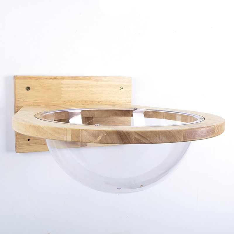 Photo 1 of Heavy Duty Wall-Mounted Wooden Cat Bed Clear Space Capsule Small Kitten Pets Hammock Toy Springboard Easy to Assemble Cats Furniture
