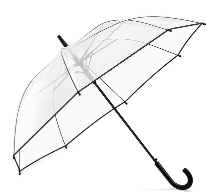 Photo 1 of Umbrella Wedding Style Stick Umbrellas Large Windproof Bubble Umbrellas Rain Umbrellas with J Hook Handle for 
