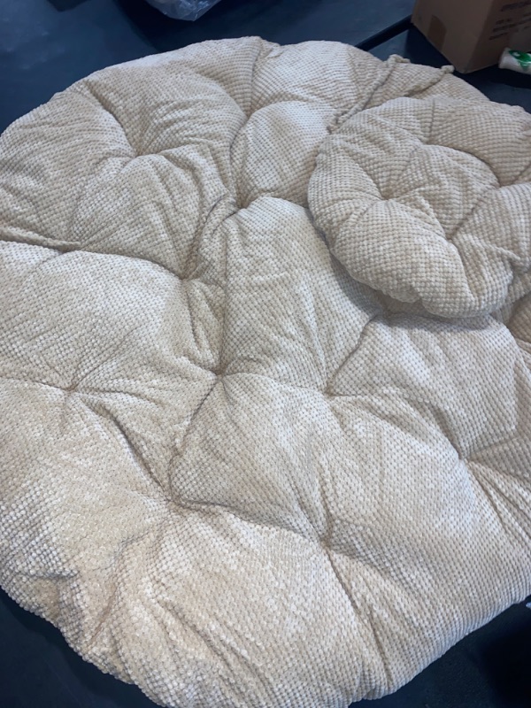 Photo 2 of Chair Cushion Only,Indoor/Outdoor 44 Inch Tufted Durable Round Papasan Cushion,Soft Comfortable Patio