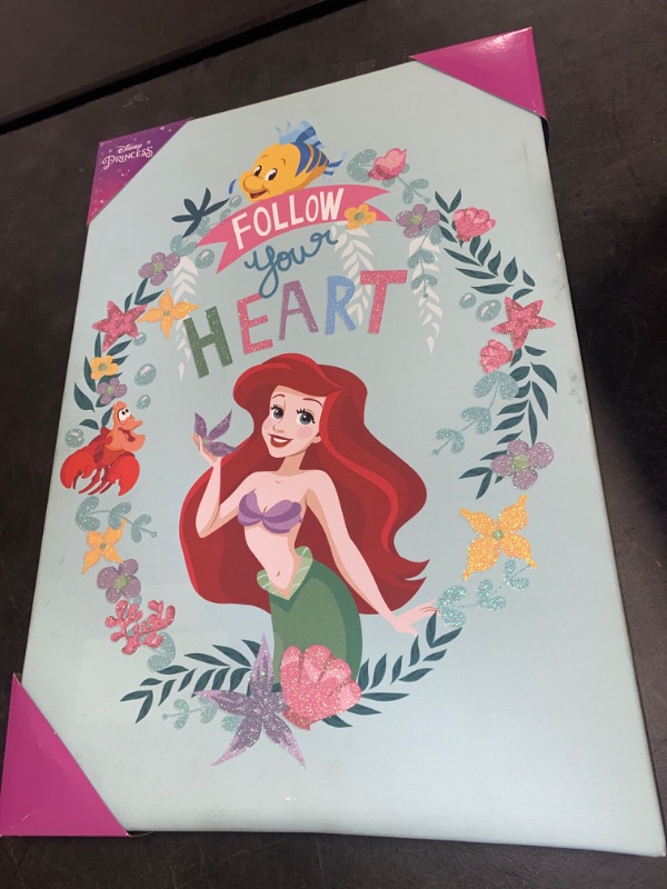 Photo 2 of Pop Creations Ariel The Little Mermaid Poster Disney Wall Art, Inspirational Canvas Disney Princess Wall Decor, 13x19 Kids Story Disney Poster, Disney Princess Decor for Girls Bedroom
