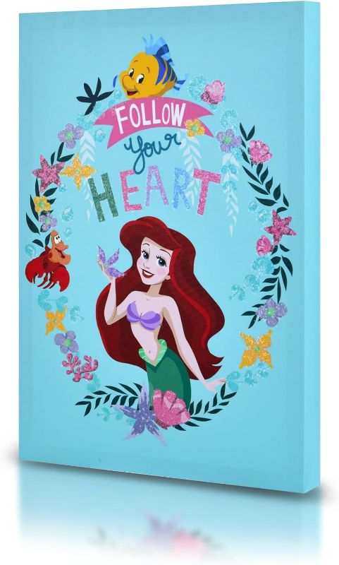 Photo 1 of Pop Creations Ariel The Little Mermaid Poster Disney Wall Art, Inspirational Canvas Disney Princess Wall Decor, 13x19 Kids Story Disney Poster, Disney Princess Decor for Girls Bedroom
