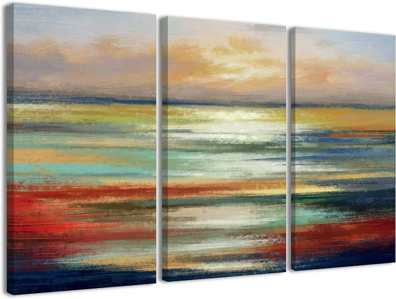 Photo 1 of Abstract Wall Art-Living Room Abstract Landscape Picture 3 Piece Canvas Print office Wall Art Modern Artwork for Living Room Home Wall Decor
