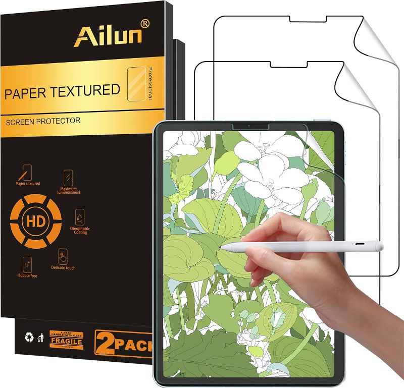 Photo 1 of Ailun Paper Textured Screen Protector for iPad Air 4/5 Generation[10.9 Inch,2022 5th &2020 4th Gen],iPad Pro 11 Inch[2022&2021&2020&2018 Release] 2Pack Draw and Sketch Like on Papertouch Anti Glare