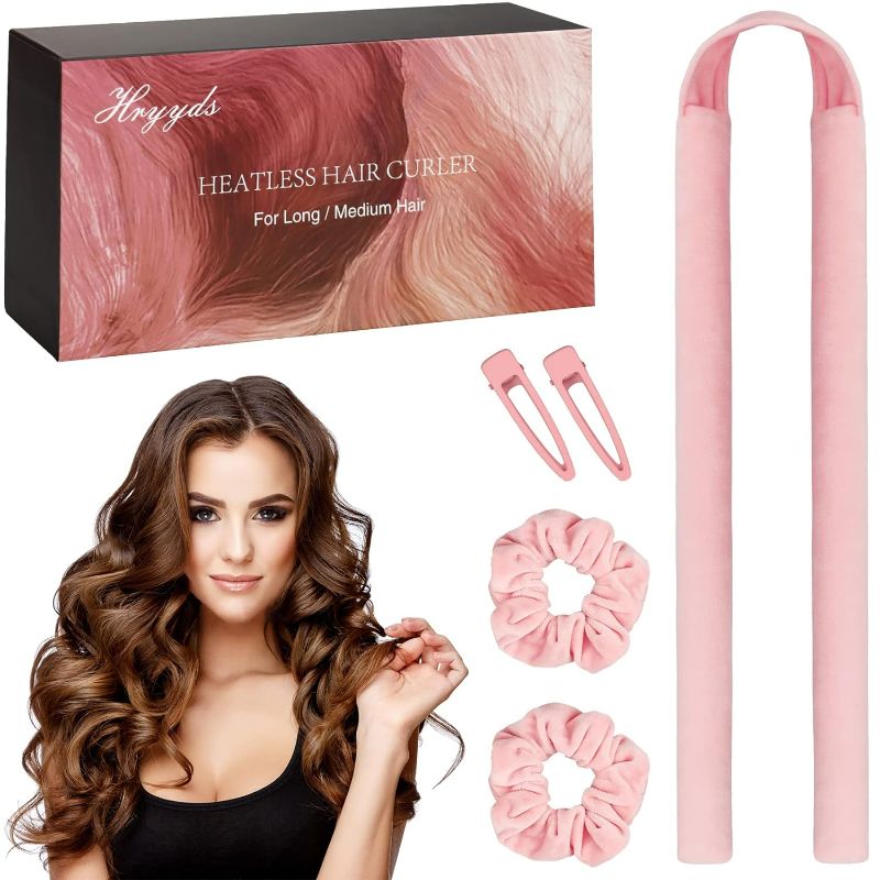 Photo 1 of Upgraded Heatless Hair Curler, with Gift Box, Velvet Heatless Curls Headband ?- No Smell, Hair Curlers to Sleep in, Heatless Hair Curlers for Long Hair and Medium Hair (Pink)