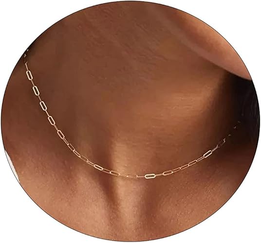 Photo 1 of BERISO 14K Gold/Silver Plated Satellite Choker Shining Dots Station Box Chain 3 Blue Beads Sparkle Chain Necklace Open Hearts Open Stars Link Chain Exquisite Jewelry Gifts for Women Mom