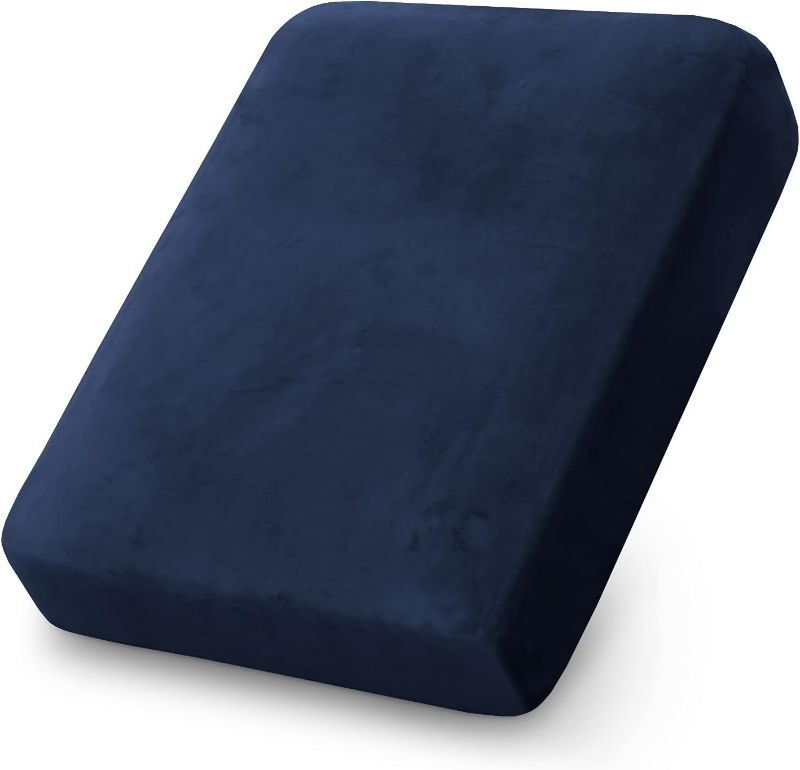 Photo 1 of PrinceDeco Stretch Velvet Couch Cushion Covers for Individual Cushions Sofa Cushion Covers Seat Cushion Covers, Sofa Covers Washable, Couch Seat Cushion Covers for Sectional Couch(1 Piece, Navy)
