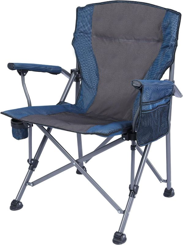 Photo 1 of REDCAMP Oversized Folding Camping Chair for Adults Heavy Duty 250/300/330lb, Sturdy Steel Frame Outdoor Camp Chairs Portable Lawn Chair with High Back and Cup Holder