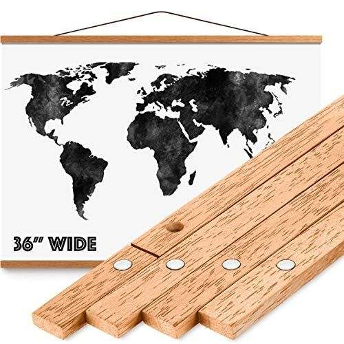 Photo 1 of Magnetic Poster Hanger Frame 36" - Premium Quality Wood, Extra Strong Magnets, Quick & Easy Setup, Full Hanging Kit for Wall Art/Prints/Canvas/Photos/