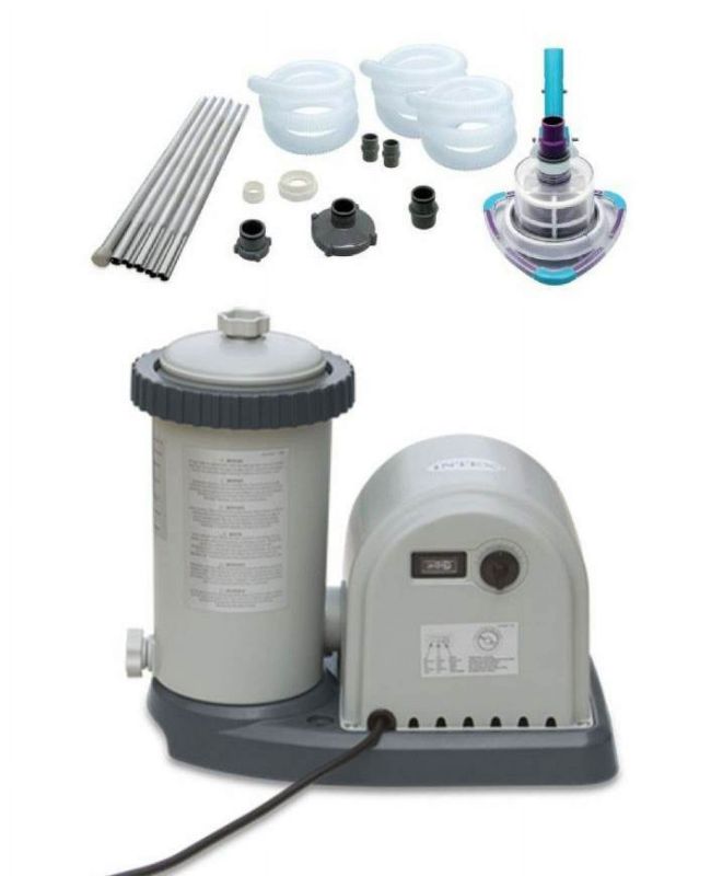 Photo 1 of Intex 1500 GPH Easy Set Swimming Pool Filter Pump w/ GFCI & V-Trap Vac Vacuum
