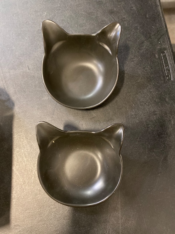 Photo 2 of Cat-Shaped Salad Bowl Serving Bowl for Salad Soup Snack Dessert Kitchen Household, 1 PCS-Black-10 OZ
