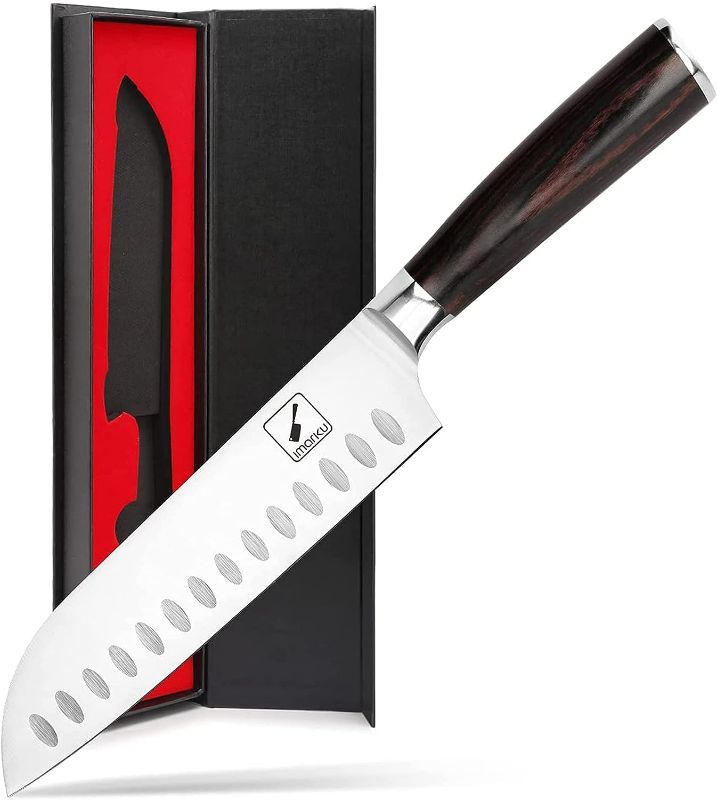 Photo 1 of imarku Chef Knife 7 Inch Kitchen Knife Ultra Sharp Santoku Knife - 7Cr17Mov Japanese Chefs Knife, Kitchen Gadgets 2024, Birthday Gifts for Him Her, Best Gifts with High-End Gift Box
