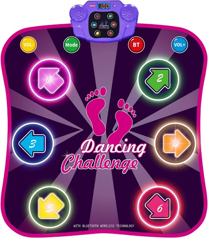 Photo 1 of Dance Mat for Kids, Dance Toys Gifts for 3 4 5 6 7 8-12 Year Old Girl Boy Birthday, Toddlers Dancing Game Pad with 5 Game Modes | Wireless Bluetooth | Built in Music