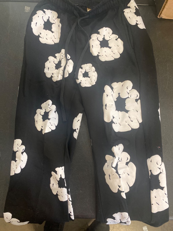 Photo 2 of (L) Full Kapok  Print Joggers Terry Sweatpants for Men and Women Drawstring with Pocket Baggy Trousers Size Large