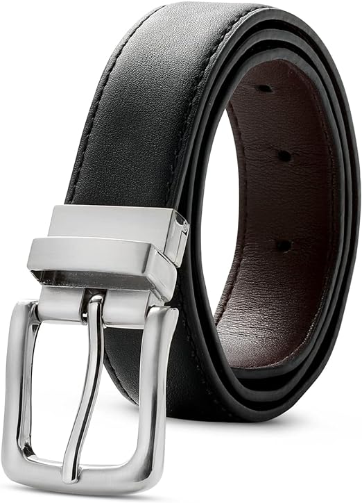 Photo 1 of Reversible Kids Belt for Boys and Girls - Durable PU Leather Belts for School Uniform Jeans