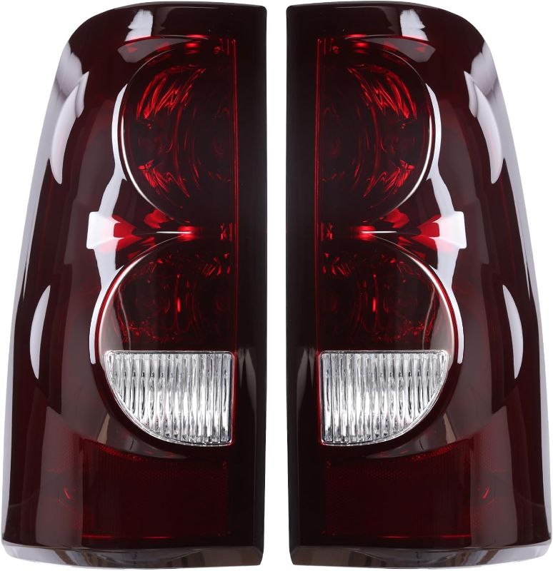 Photo 1 of Tail Light Compatible With 2003-2006 Chevy Silverado 1500 2500 3500 GMC Sierra 1500 2500 Driver and Passenger Side Rear Light Brake Lamps (OE Red Smoke Lens)
