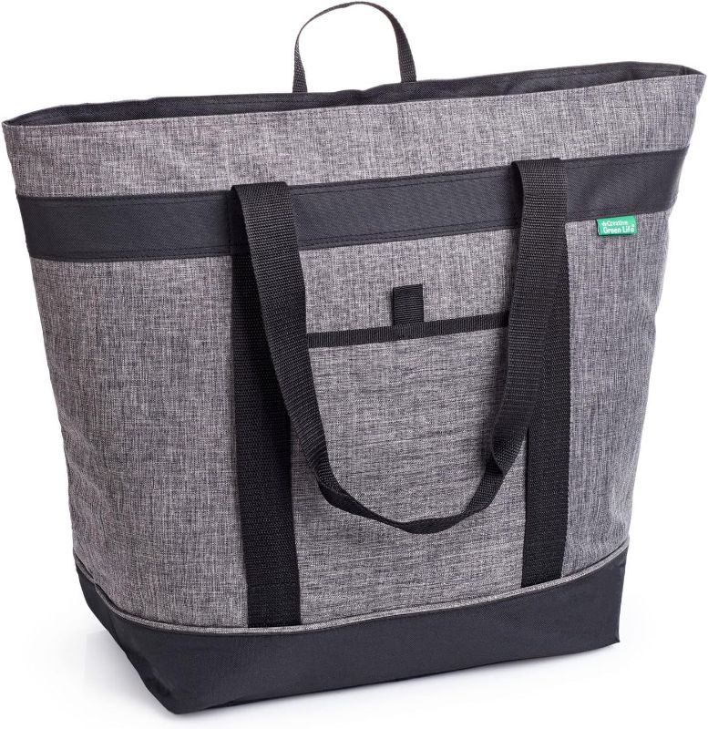 Photo 1 of Jumbo Insulated Cooler Bag (Charcoal) with HD Thermal Insulation - Premium, Collapsible Soft Cooler Makes a Perfect Insulated Grocery Bag, Food Delivery Bag, Travel Insulated Bag or Beach Cooler Bags