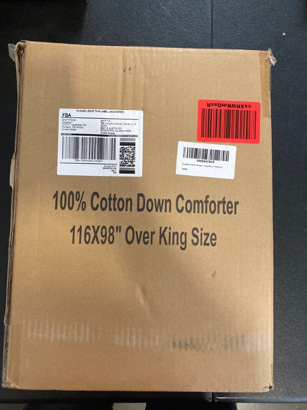Photo 1 of Cosybay Feather Comforter Filled with Feather & Down Oversize King - All Season White Down Duvet Insert- Luxurious Hotel Bedding Comforters with 100% Cotton Cover - Oversized King Size 116 x 98 Inch