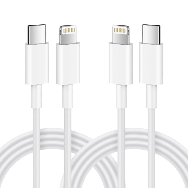 Photo 1 of USB C to Lightning Cable Fast Charger 6.6ft [Apple MFi Cxertified] Compatible,2 Pack Apple Type C to Lightning Charging Cord for iPhone 14 13 12 11 Mini/Pro Max/XS Max/XS/XR/iPhone 8/Plus
