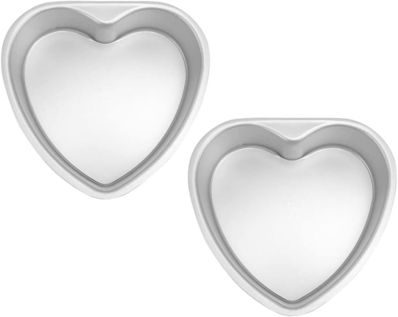 Photo 1 of 2pcs Heart Cake Mold Heart Shaped Cake Pans Heart Shaped Baking Molds Cake Pop Pan Cake Making Tray Heart Shaped Cookie Pan Broiler Pan for Oven French Mini Template Aluminum Alloy