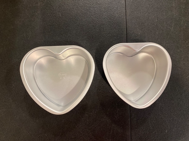 Photo 2 of 2pcs Heart Cake Mold Heart Shaped Cake Pans Heart Shaped Baking Molds Cake Pop Pan Cake Making Tray Heart Shaped Cookie Pan Broiler Pan for Oven French Mini Template Aluminum Alloy