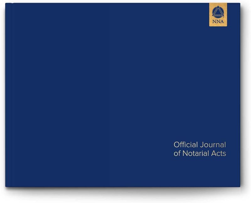 Photo 1 of National Notary Association Basic Notary Journal - Essential Softcover Journal with Complimentary Privacy Guard Included - 122 Pages with 488 Labeled Entry Fields – 10 7/8" W x 8 7/16" H - Blue…