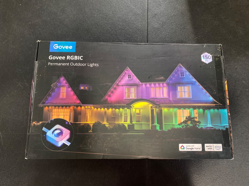 Photo 1 of Govee Permanent Outdoor Lights, Smart RGBIC Outdoor Lights with 75 Scene Modes, 150ft with 108 LED Eaves Lights IP67 Waterproof for Outdoor Decor, Garden Decor, Work with Alexa, Google Assistant