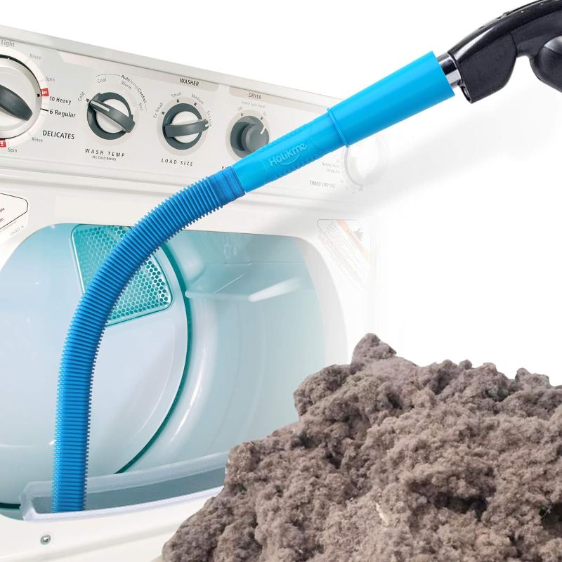 Photo 1 of Holikme Dryer Vent Cleaner Kit Vacuum Hose Attachment Brush, Lint Remover, Dryer Vent Vacuum Hose, Blue