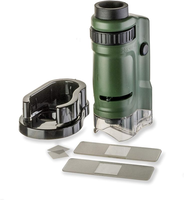 Photo 1 of Carson MicroBrite 20x-40x LED Lighted Pocket Microscope for Learning, Education and Exploring (MM-24)