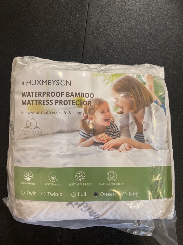 Photo 2 of Queen Mattress Protector Waterproof Mattress Cover Queen Size Bed, Viscose Made from Bamboo Mattress Cover, Breathable and Noiseless Fitted for 18" Deep Pocket