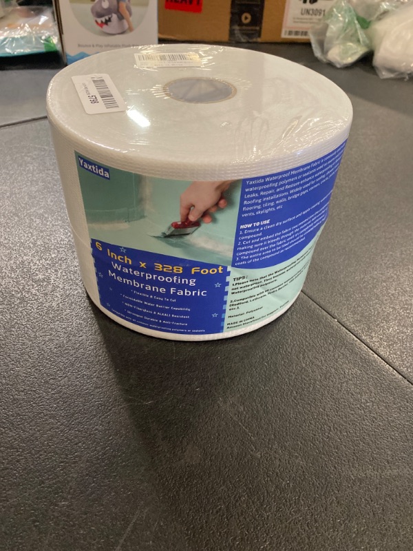 Photo 2 of 6 Inches X 328 Feet Waterproofing Membrane Anti Fracture Fabric, Reinforcing Water Barrier Drywall Mesh Tape, Liquid Waterproof Membranes Fiberglass Tape for Shower Wall,Leak,Seam