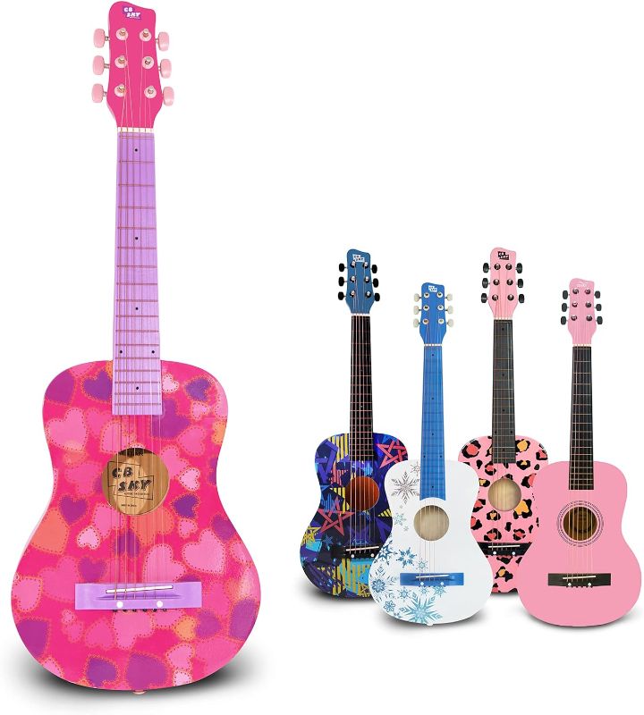 Photo 1 of CB SKY 30” Heart design Acoustic Metal Strings Guitar/Girls Gift/Kids Musical Toys/Musical Instrument (Pink)