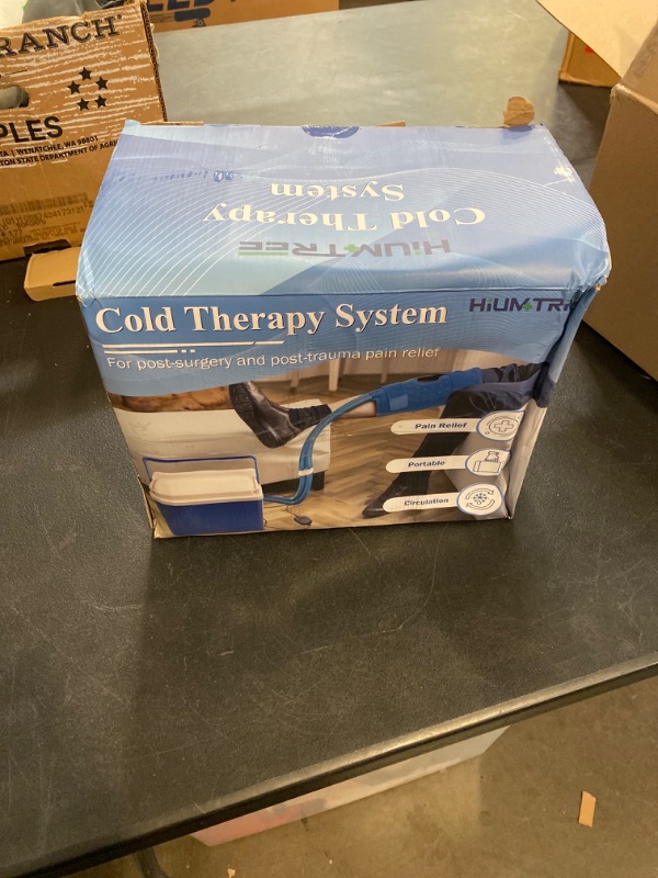 Photo 2 of Cold Therapy Machine — Cryotherapy Freeze Kit System — for Post-Surgery Care, ACL, MCL, Swelling, Sprains, and Other Injuries - Wearable, Adjustable Knee Pad — Cooler Pump with Digital Timer