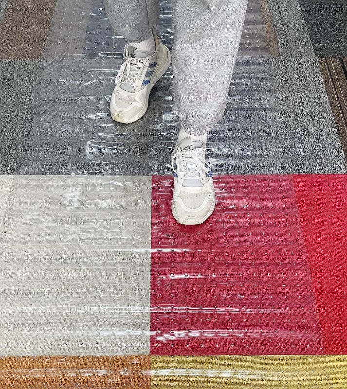 Photo 1 of Clear PVC Vinyl Plastic Rug Protectors Runner Rug Carpet Protector Mat for Low Pile Carpet with Studded Backing (27 Inches Wide x 6 Feet Long)