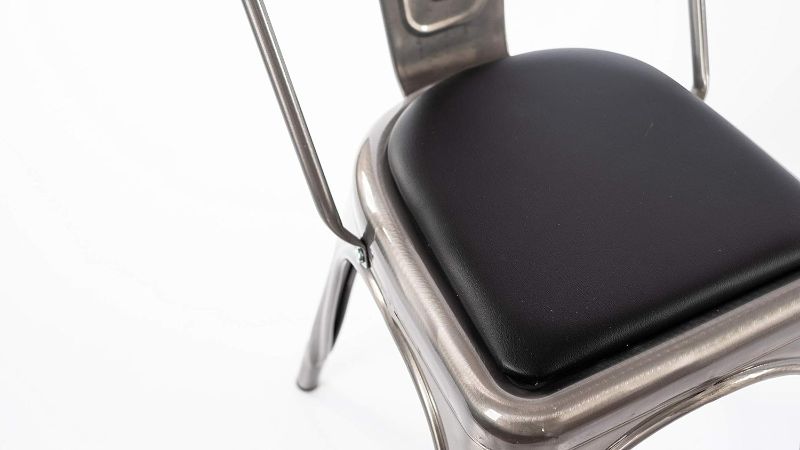 Photo 1 of Rounded Back Chair/Stool Cushion for Tolix and Other Metal Chairs (Black)