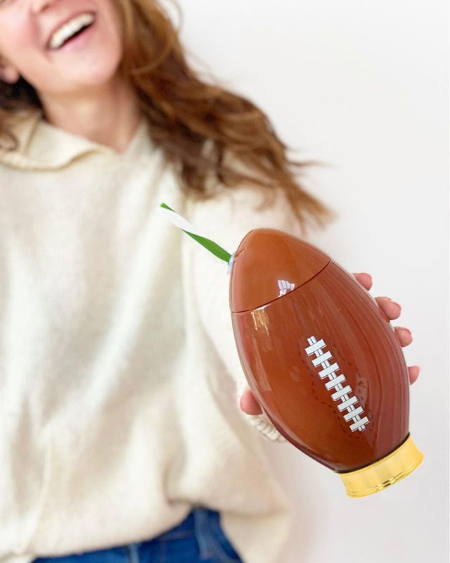Photo 1 of Fun Football Novelty Sipper Cup, Tumbler with Straw