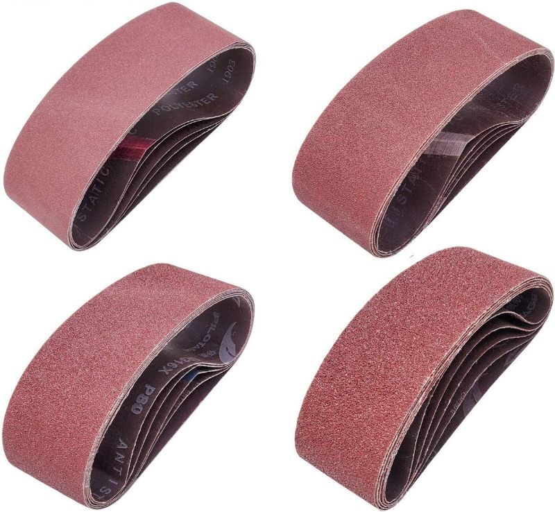Photo 1 of Sackorange 20 PCS 3 inch x 21 inch Abrasive Sanding Belts - 5 Each of 40 80 120 240 Grit Aluminum Oxide Sanding Belts For Belt sander (3 x 21 inch)