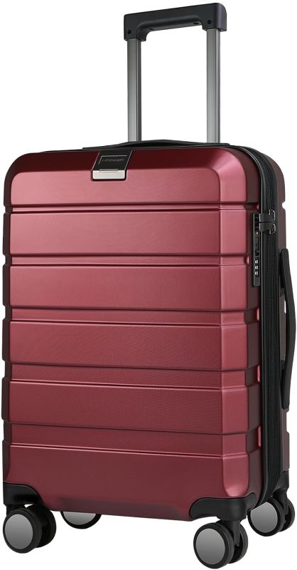 Photo 1 of Hardside Expandable Carry On Luggage with Spinner Wheels & Built-in TSA Lock, Durable Suitcase Rolling Luggage, Carry-On 20-Inch, Burgundy
