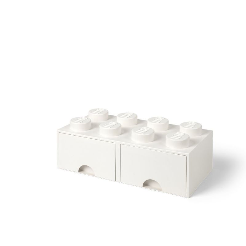 Photo 1 of Room Copenhagen LEGO Brick Drawer, 8 Knobs, 2 Drawers, Stackable Storage Box, White