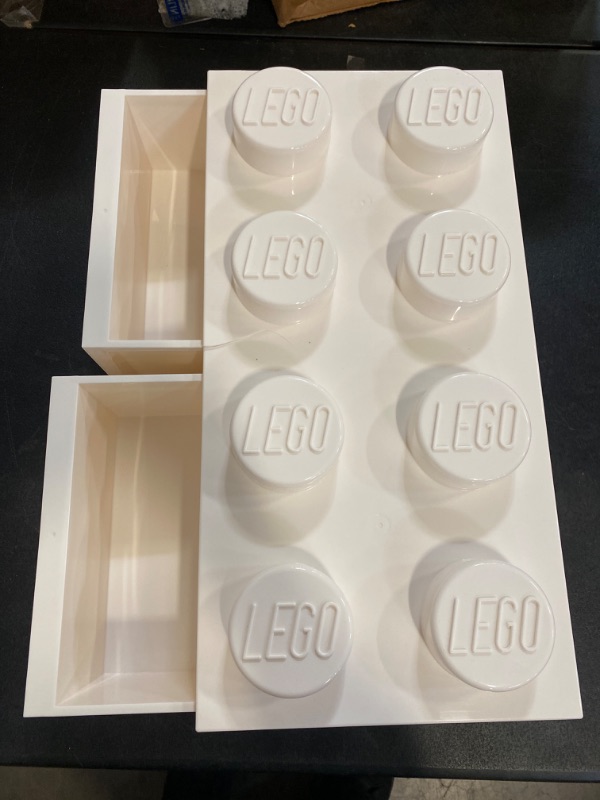 Photo 1 of Room Copenhagen LEGO Brick Drawer, 8 Knobs, 2 Drawers, Stackable Storage Box, White