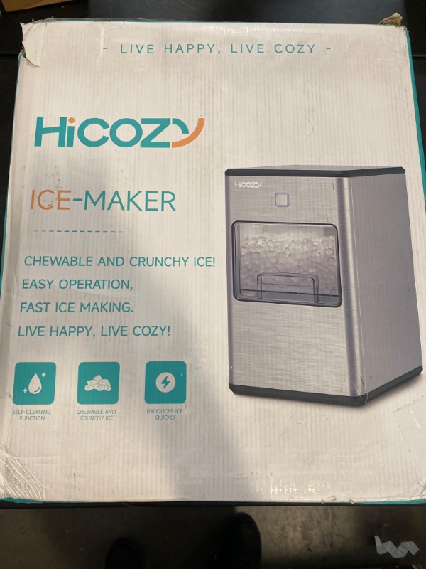 Photo 2 of HiCOZY Dual-Mode Nugget Ice Maker Countertop, Compact Crushed Ice Maker, Produce Ice in 5 Mins, 55LB Per Day, Self-Cleaning and Automatic Water Refill (Black