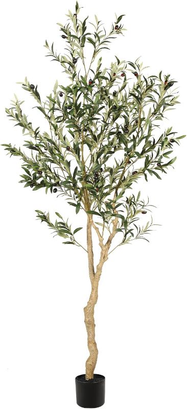 Photo 1 of Realead 6ft Faux Olive Tree, Tall Olive Tree Plants, Fake Potted Olive Silk Tree, Artificial Olive Trees for Modern Home Office Living Room Floor Decor Indoor
