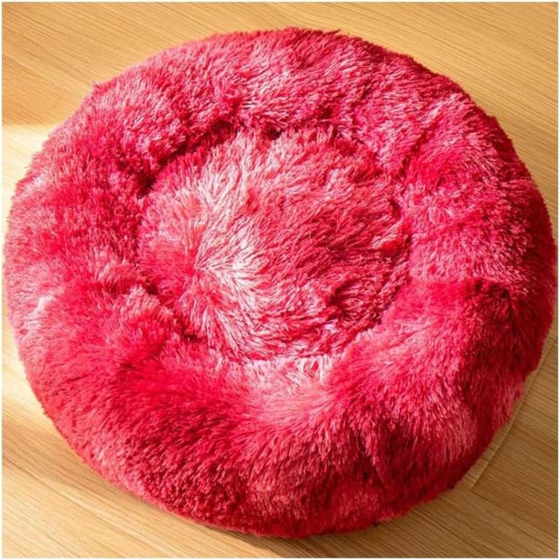 Photo 1 of Dog Bed Plush Donut Round/Square, Modern Pet Bed ?Soft Comfortable Cat Beds?Washable Bed Dog ?with Anti Slip Base for Small Medium Large Dogs (Color : A30, Size : 60cm/23.6in)