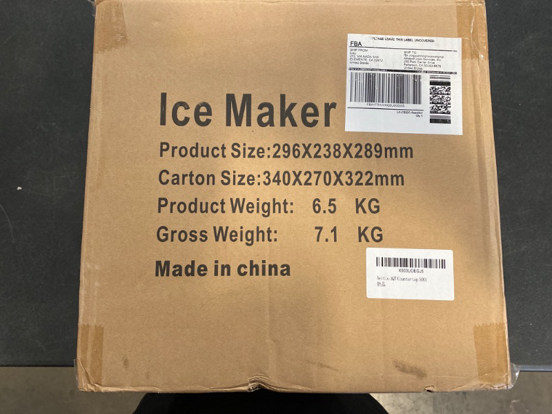 Photo 3 of  Ice Makers Countertop with Self-Cleaning, 26.5lbs/24hrs, 9 Cubes Ready in 6~8Mins, Portable Ice Machine with 2 Sizes Bullet Ice/Ice Scoop/Basket for Home/Kitchen/Office/Bar/Party, Black