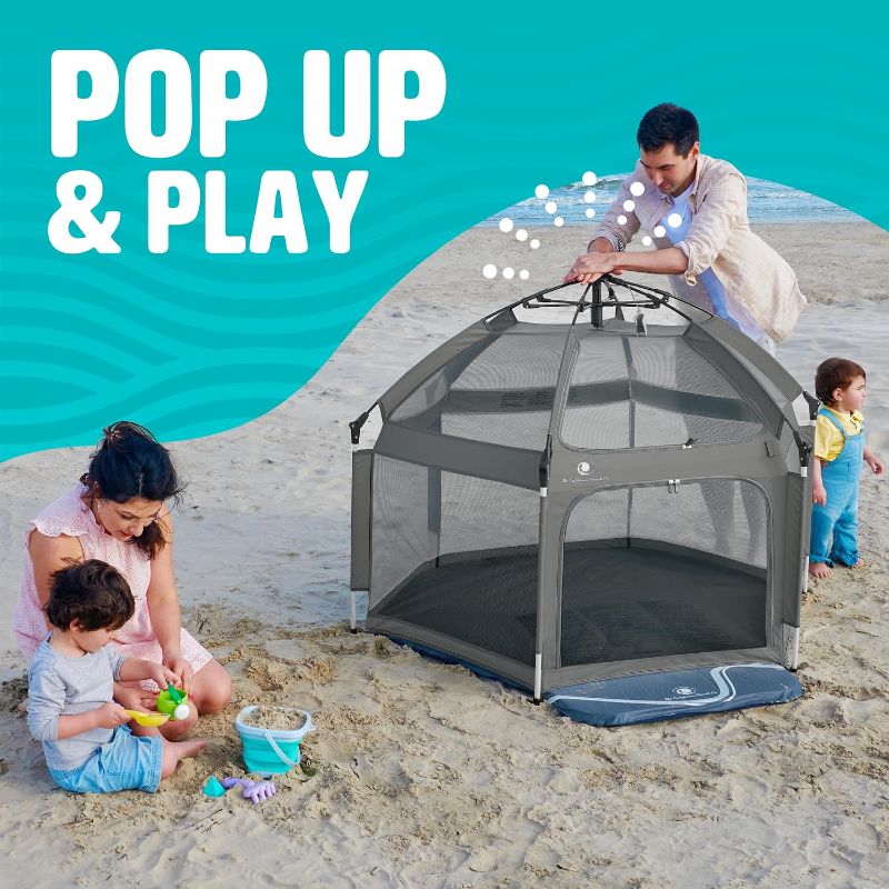Photo 1 of POP 'N GO Baby Playpen - Indoor & Outdoor Playpen for Babies and Toddlers - Baby Beach Tent, Foldable, Portable W/Canopy & Travel Bag - Pop Up Pack and Play Yard