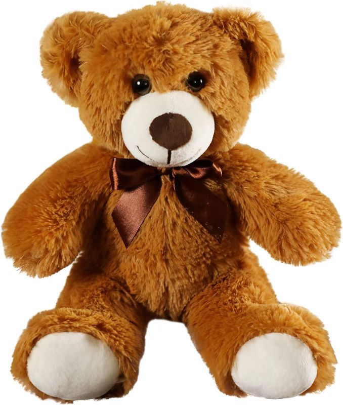 Photo 1 of SHAFISH Plush Teddy Bear Cute Stuffed Animal Bear with Bow Plush Toys 13.8 Inches (Brown)