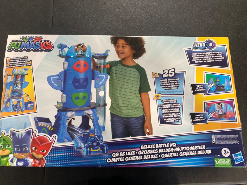 Photo 2 of PJ Masks Deluxe Battle HQ Playset with Lights and Sounds, 2 Action Figures, Car Toy, Preschool Toys, Toys for 3 Year Old Boys and Girls and Up