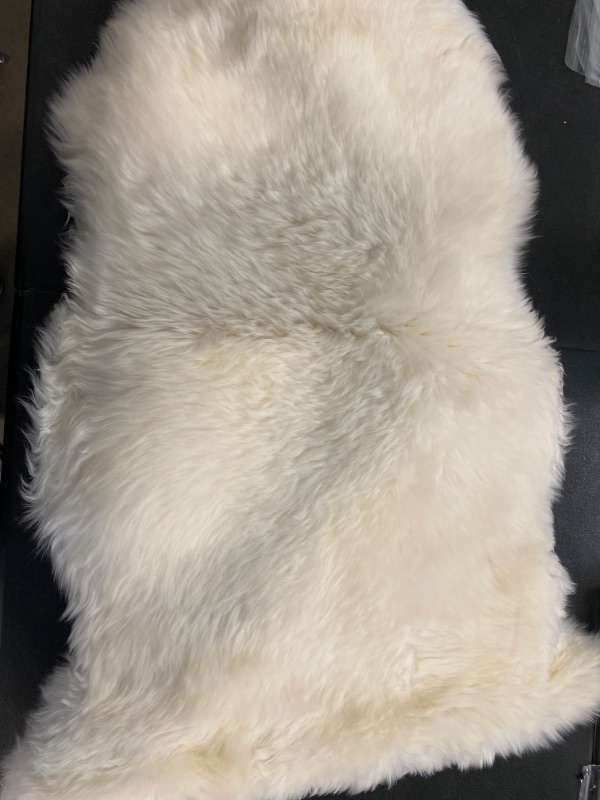 Photo 2 of 
Desert Breeze Distributing Premium Single Pelt, Genuine New Zealand Sheepskin Rug, 41 inch Length, Ivory Color, Thick Soft Luxurious Natural Wool, by...